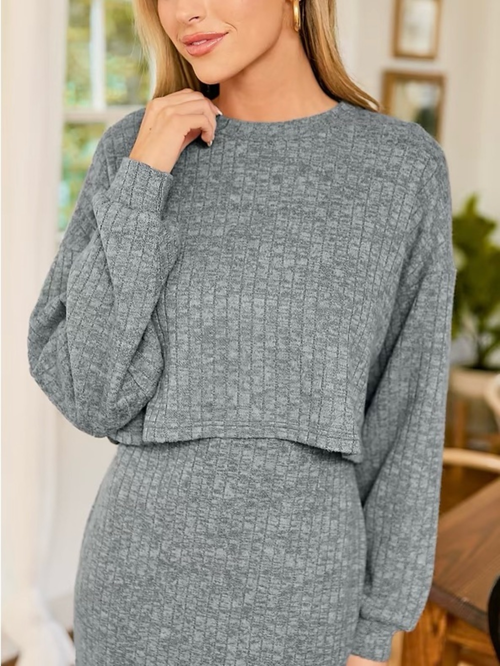 Cupshe Cozy Ribbed Oversized Cropped Top size XL NWT